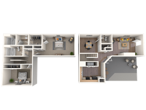 Mirador at Idlewood Apartments in Clarkston, GA photo of two bedroom townhome floorplan